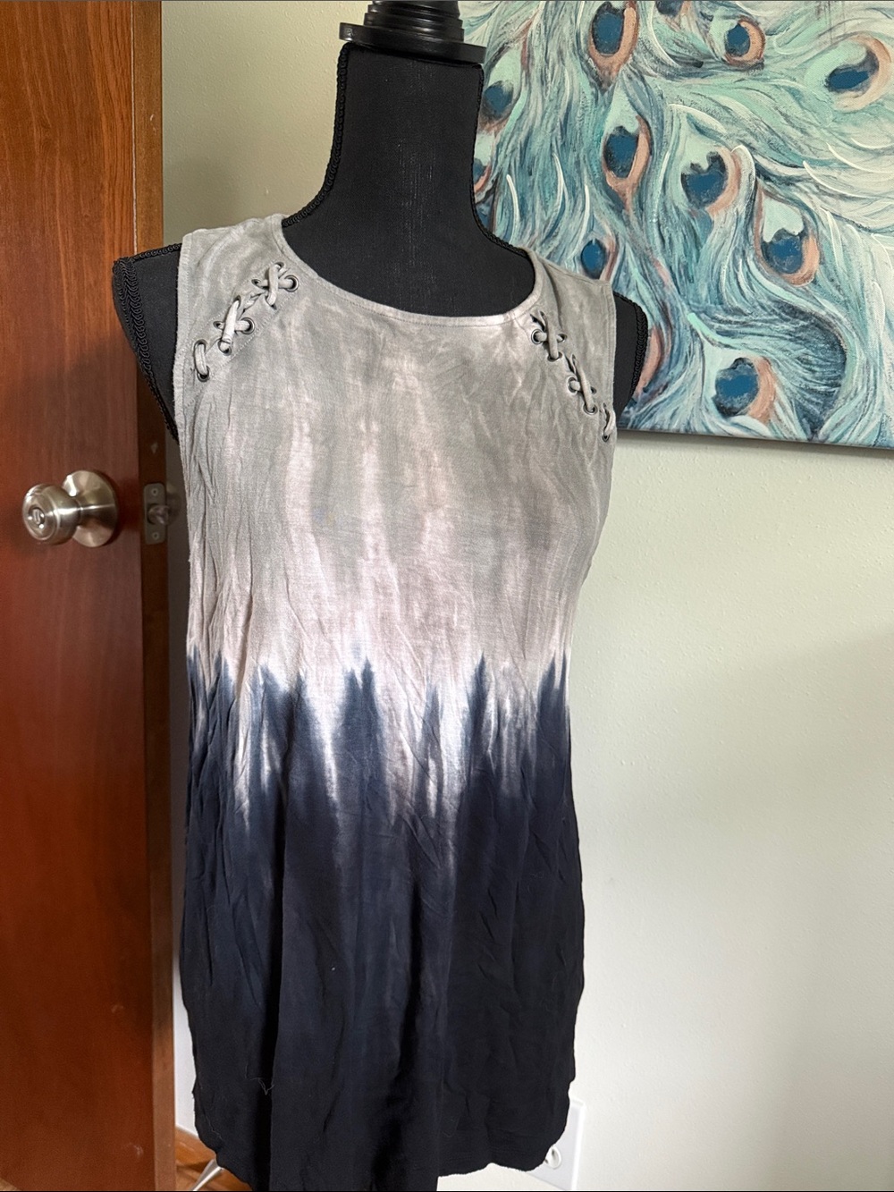 American Eagle Outfitters Gray-to-Navy Ombre Soft & Sexy Tank